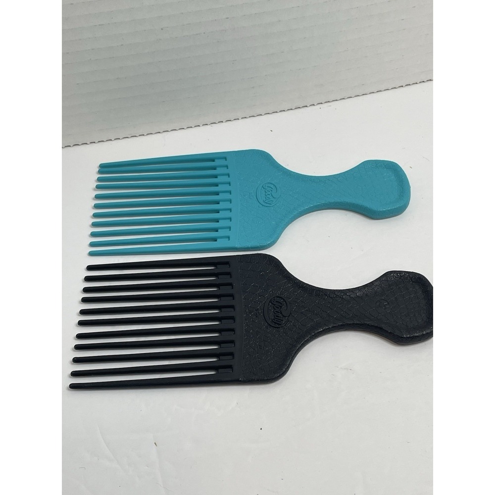 Goody 2 Hair Picks Plastic Comb Lift Black Teal Vintage